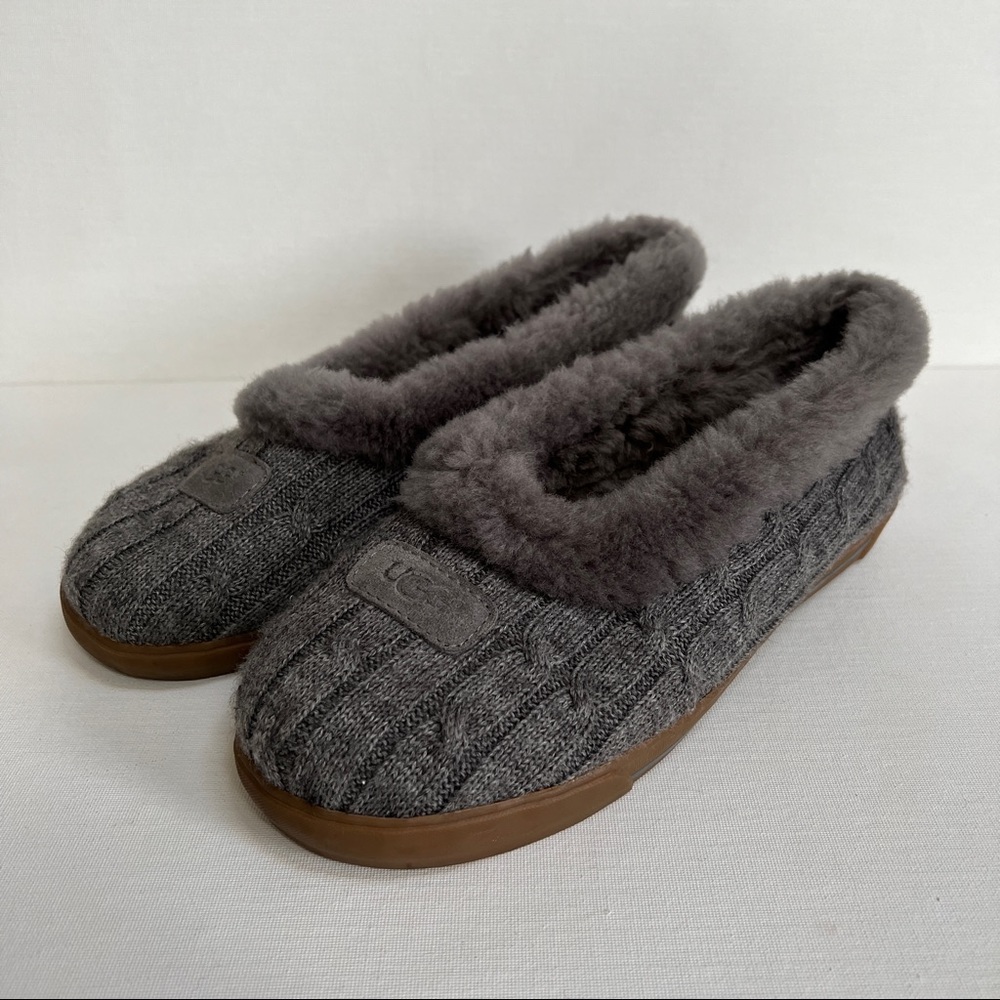 Ugg Australia Rylan Cable Knit Slippers Gray 3314 Size 12